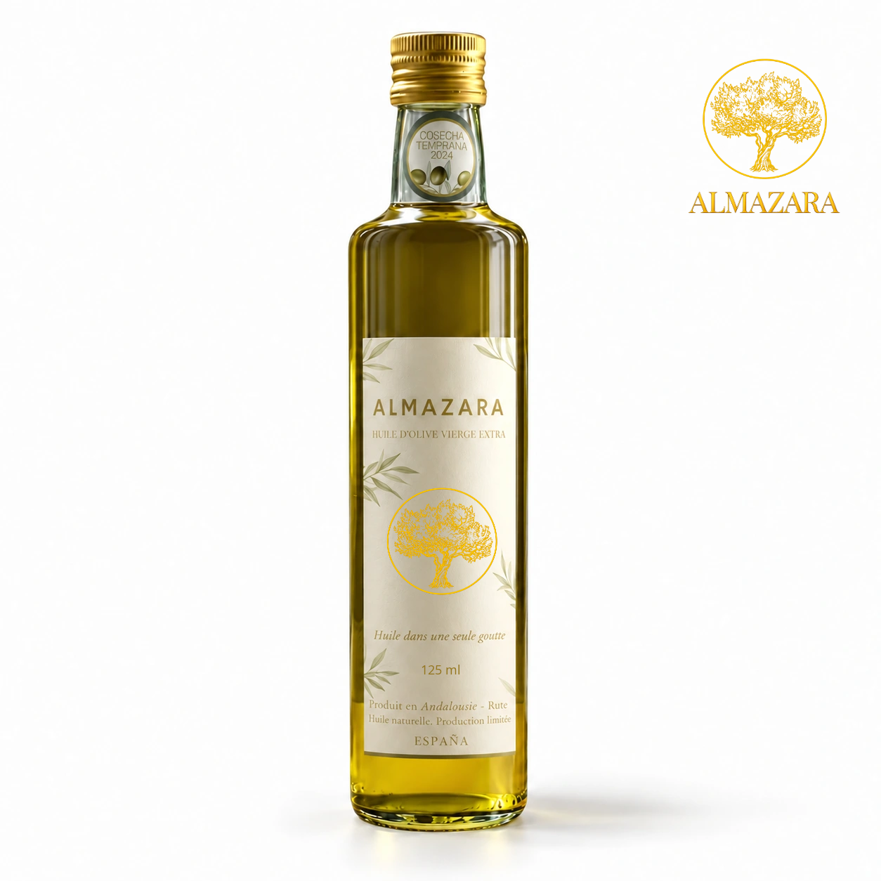Presentación ilustrativa ALMAZARA de 125 ml